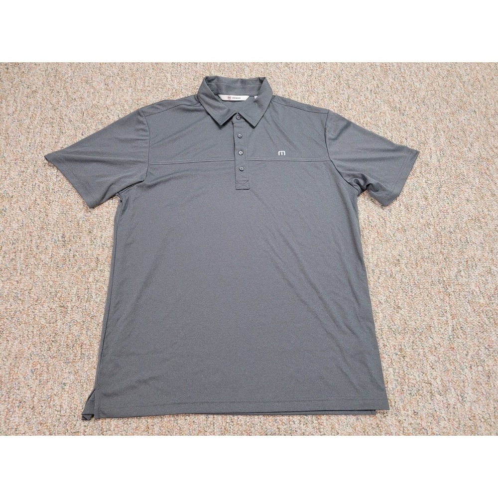 TravisMathew Polo Shirt Mens XL Gray Short Sleeve‎ Performance Golf Top 8754